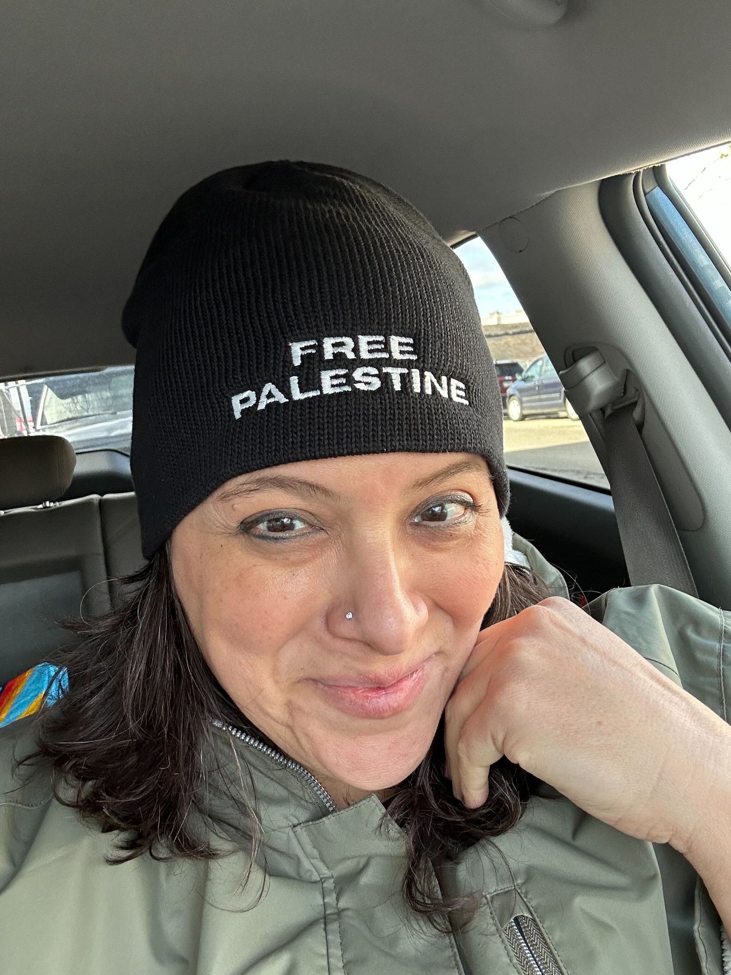 Free Palestine  Black Beanie